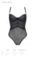 Боди Passion KERRIA BODY black, L/XL, с высокими вырезами и верхом балконет