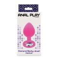 Анальная пробка Toy Joy Diamond Booty Jewel с камнем, розовый, Medium