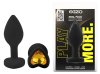 Силиконовая анальная пробка EGZO - Silicone Black Heart Plug Yellow, size S