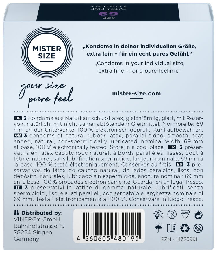 Презервативы Mister Size 69 mm (3шт)
