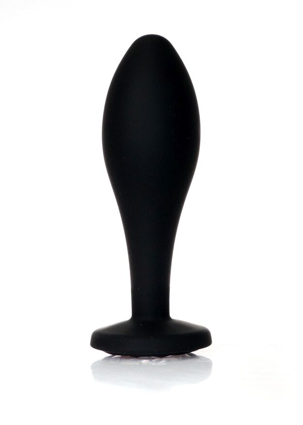 Анальна пробка - Jewellery Silicone Black Plug L Clear