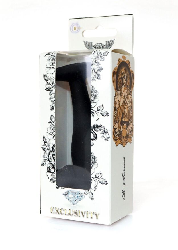 Анальна пробка - Jewellery Silicone Black Plug L Clear