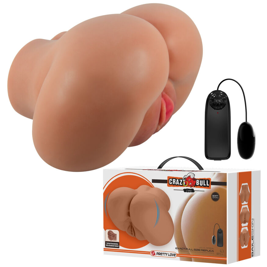 Мастурбатор вагина-анус с вибрацией Crazy Bull - Luna Latinos soft skin, BM-009244Z-1