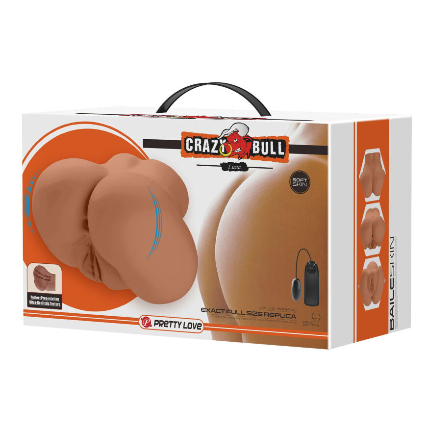 Мастурбатор вагина-анус с вибрацией Crazy Bull - Luna Latinos soft skin, BM-009244Z-1