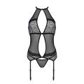 Passion Satara Corset - эротический корсет с кружевом, L/XL (чёрный)