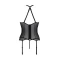 Passion Satara Corset - эротический корсет с кружевом, L/XL (чёрный)
