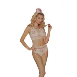 Костюм спокусливої медсестри L/XL Sunspice, 4 предмети, білий