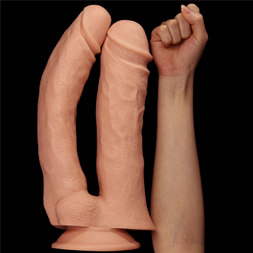 Великий товстий подвійний фалоімітатор - King-Sized Realistic Mega Double Dildo 12"
