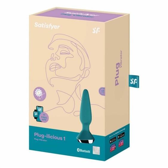 Анальная пробка - Satisfyer Plug-Ilicious 1 Petrol (App)