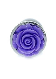 Анальна пробка - Jewellery Silver Rose Plug Purple