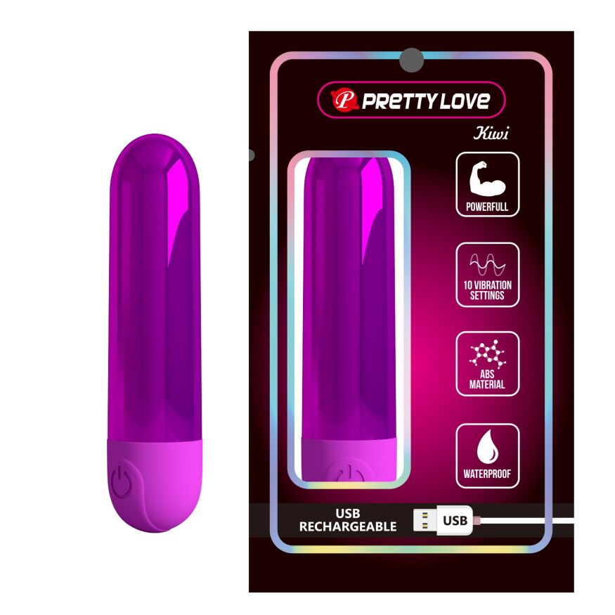 Перезаряжаемая вибропуля Pretty Love - Kiwi Purple, BI-300091