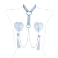 Сексапільні пестиси-серця з пензликами, чокером та ланцюжками Silver