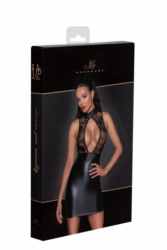 Платье Noir Handmade F241 Short dress with powerwetlook skirt and tulle top, M