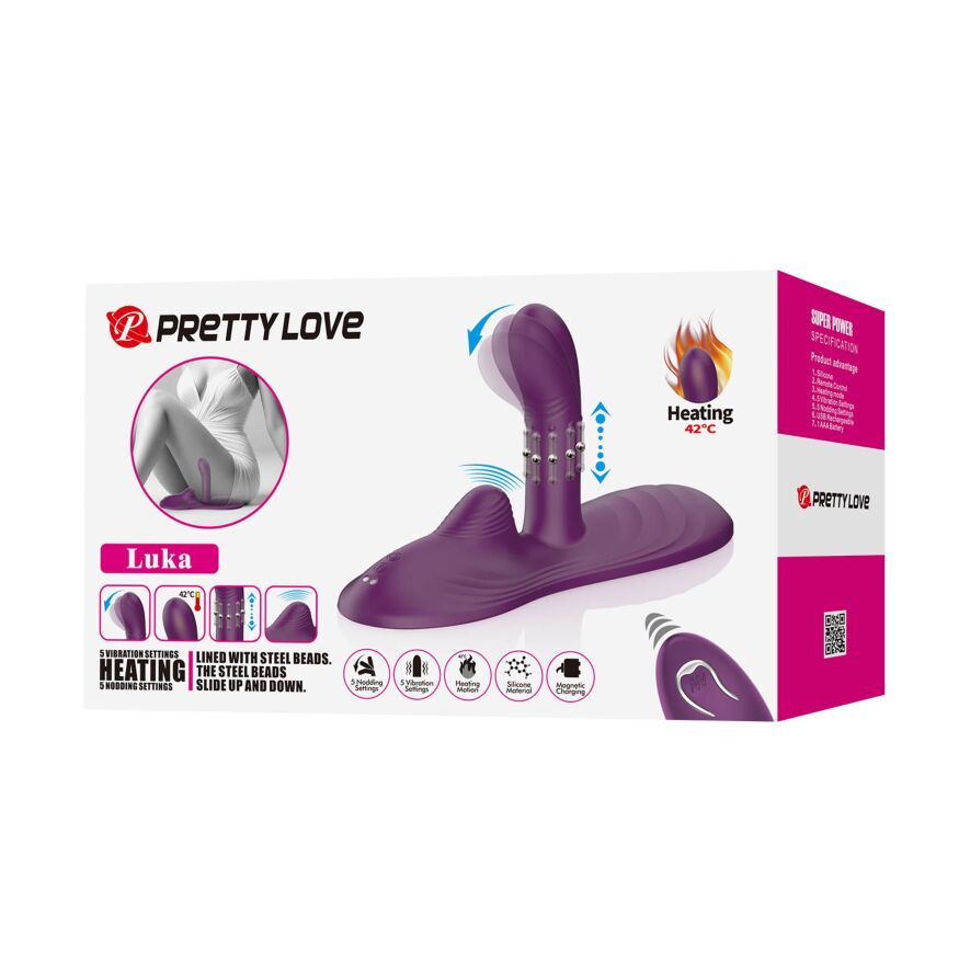 Вібратор для сидіння з підігрівом - Pretty Love Luka Heating Sit-Down Pad Vibrator