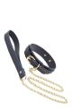 Ошейник с поводком BONDAGE COUTURE COLLAR AND LEASH BLUE   
