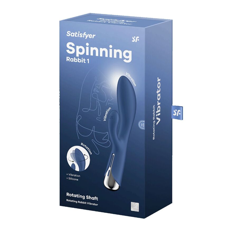 Вибратор-кролик с ротацией Satisfyer Spinning Rabbit 1 Blue, 3 мотора