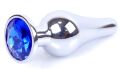 Анальная пробка Boss Series - Jewellery Silver BUTT PLUG Dark Blue, BS6400077