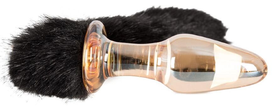 Анальна пробка з хвостиком Glass Plug with Tail
