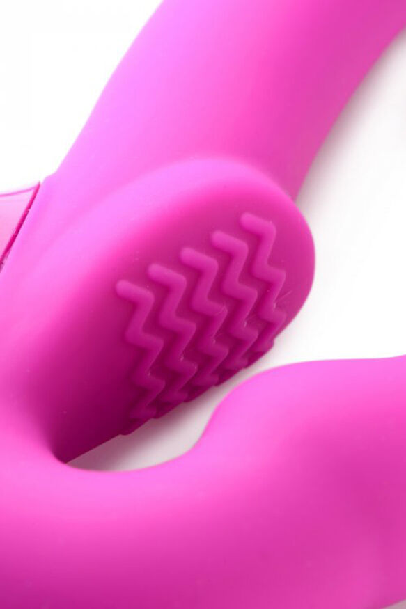 AF624-Pink Безремневой страпон с вибрацией Strap U, силиконовый, розовый, 24.7 х 4 см