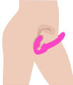 AF624-Pink Безремневой страпон с вибрацией Strap U, силиконовый, розовый, 24.7 х 4 см