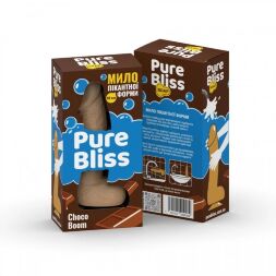 Мыло в форме пениса Pure Bliss Choco Boom с ароматом шоколада, бежевое, 15 см