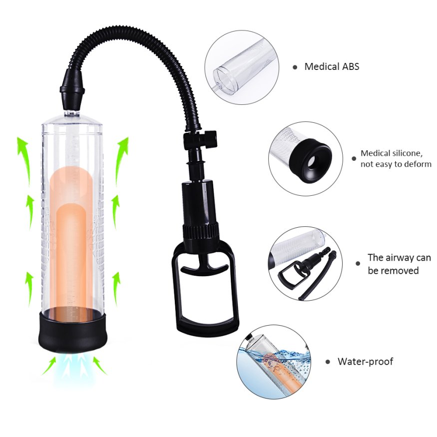 Вакуумна чоловіча помпа з ручним насосом Penis Pump - MAN POWERUP