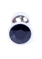 Анальна пробка з чорним камнем - Jewellery Silver Plug - Black