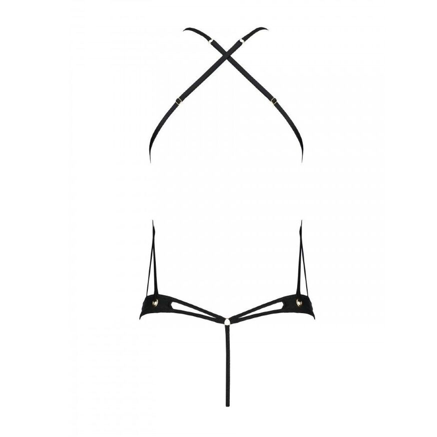 Боди из эко-кожи Passion Tamaris Body black XXL/XXXL: с ремешками и перфорацией