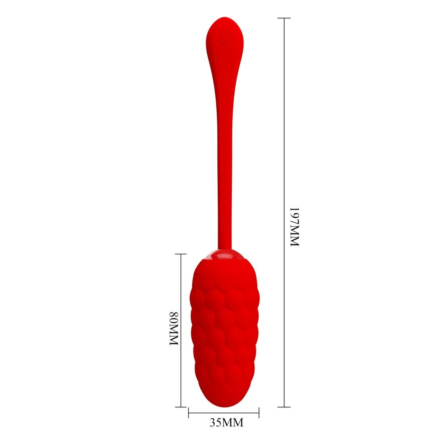 Виброяйцо с рельефным дизайном Pretty Love - MARINA EGG Red, BI-014708-2