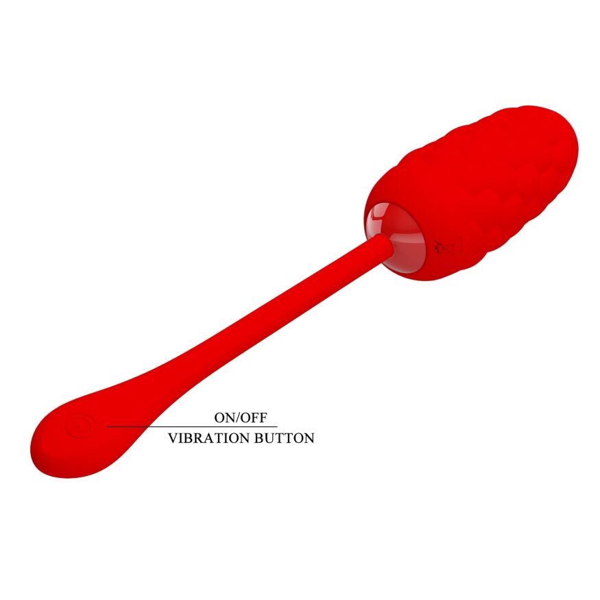 Виброяйцо с рельефным дизайном Pretty Love - MARINA EGG Red, BI-014708-2