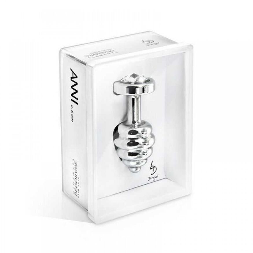 Анальная пробка с камнем Diogol ANNI Ano silver plated 35 мм