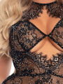Сексуальное мини платье кружевное со стразами Leg Avenue Rhinestone со стрингами, S