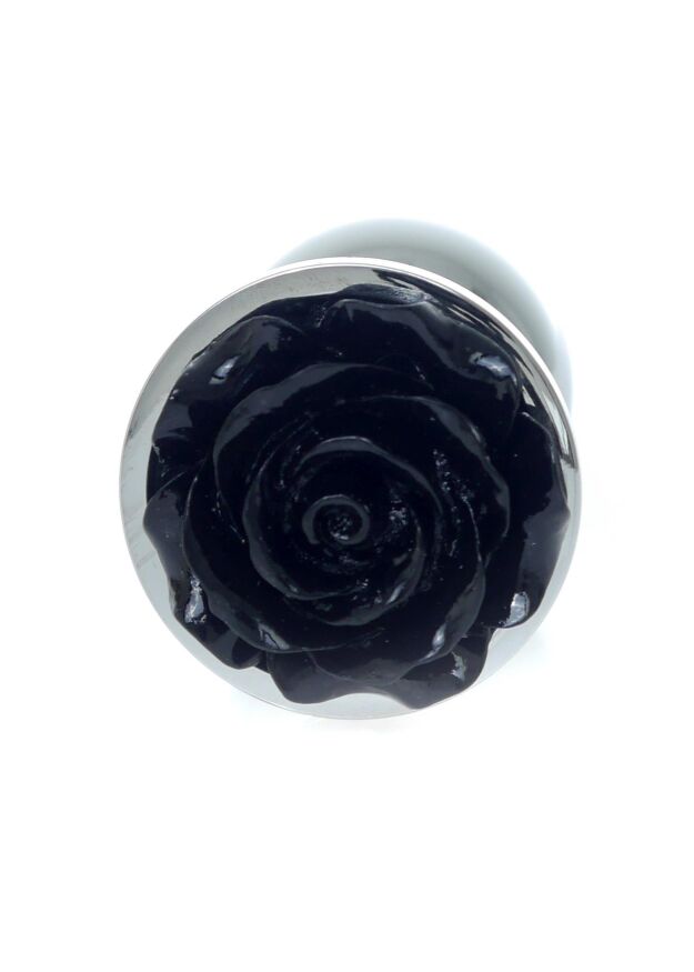 Анальна пробка - Jewellery Silver Rose Plug Black