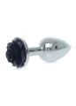 Анальна пробка - Jewellery Silver Rose Plug Black
