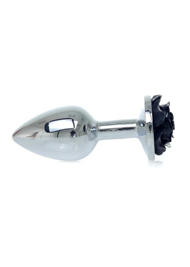 Анальна пробка - Jewellery Silver Rose Plug Black