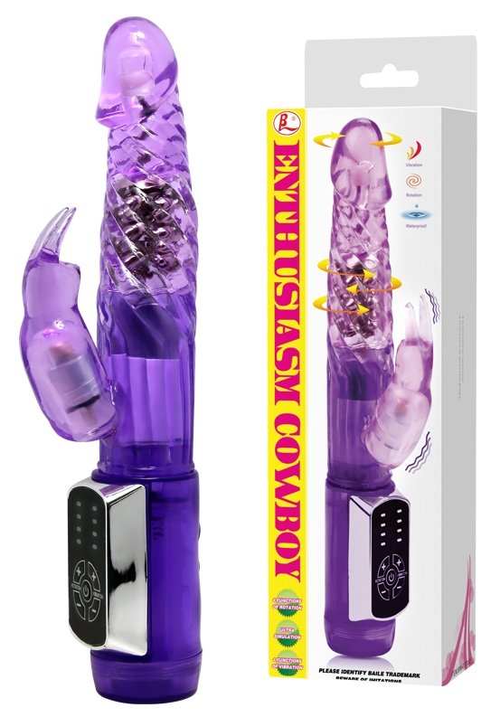 Вібратор із стимулятором клітора та функцією ротації BAILE - ENTHUSTASM COWBOY, 4 rotation functions 12 vibration functions, BW-037302