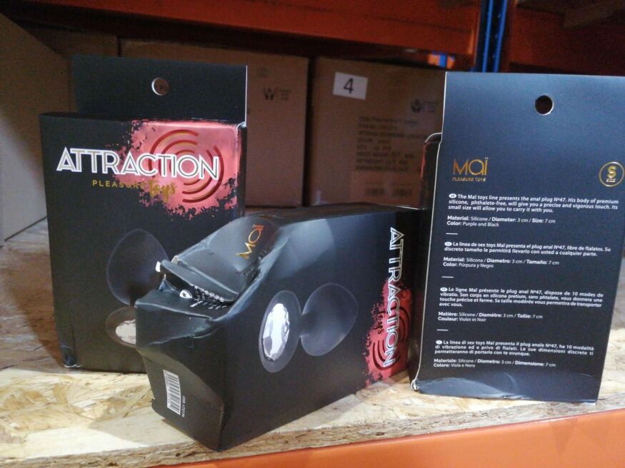 Анальная пробка с кристаллом MAI Attraction Toys №47 Black (мятая упаковка)
