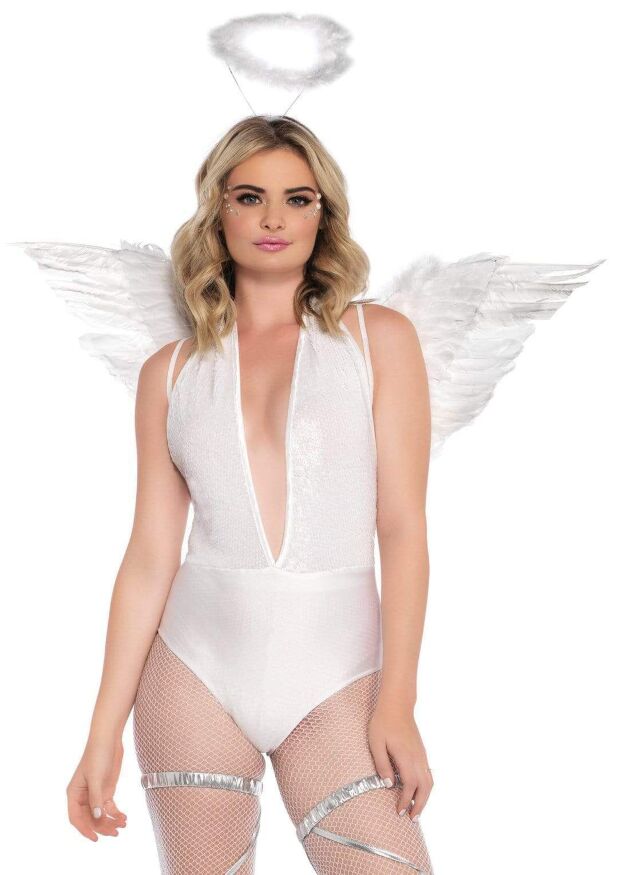 Крылья ангела Leg Avenue Marabou Feather Angel Wings, настоящие перья