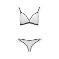 Комплект белья ORIHIME SET white L/XL - Passion: стрэпы: лиф и трусики