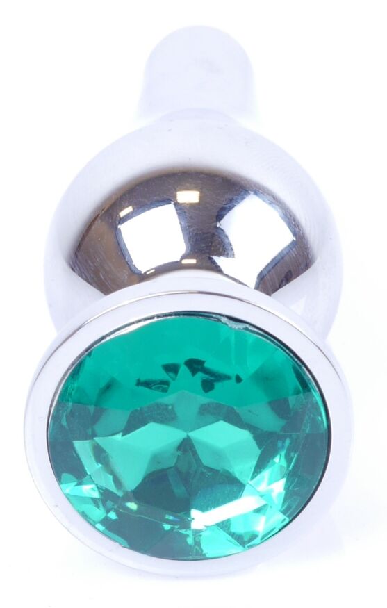 Анальная пробка Boss Series - Jewellery Silver BUTT PLUG Green, BS6400078