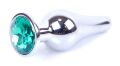 Анальная пробка Boss Series - Jewellery Silver BUTT PLUG Green, BS6400078
