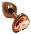 Анальная пробка с кристаллом EGZO - Dark Gold Heart Plug Yellow, size S