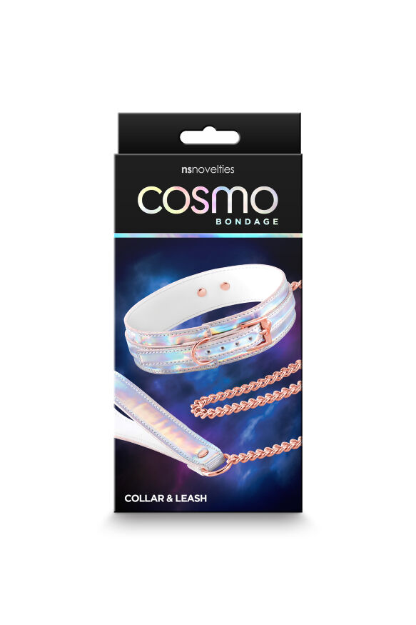 Ошейник с поводком NS Novelties COSMO BONDAGE COLLAR &amp; LEASH RAINBOW