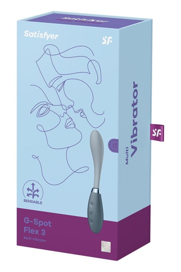 Вибратор Satisfyer G-Spot Flex 3 Grey, гибкий ствол с фиксацией положения(мятая упаковка!!!)