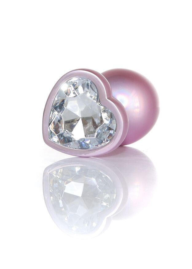 Анальна пробка - Jewellery Pearl Pink Heart Plug Clear L