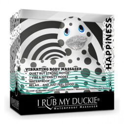 Уточка вибратор I Rub My Duckie белая в черный горох