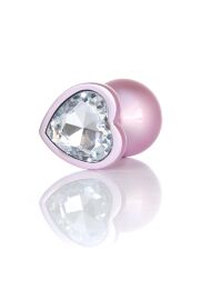 Анальна пробка - Jewellery Pearl Pink Heart Plug Clear M