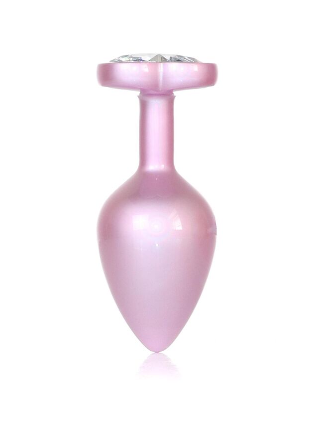 Анальна пробка - Jewellery Pearl Pink Heart Plug Clear M