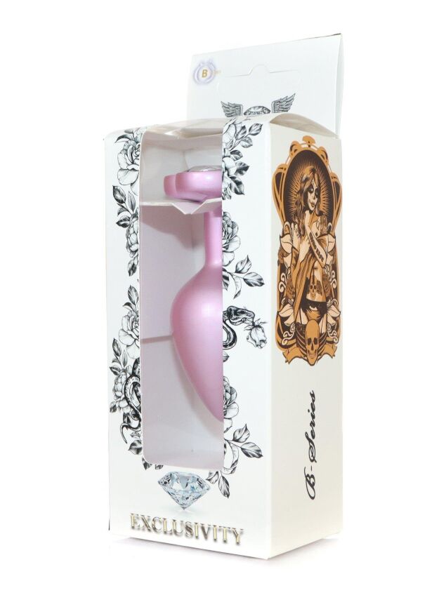Анальна пробка - Jewellery Pearl Pink Heart Plug Clear M
