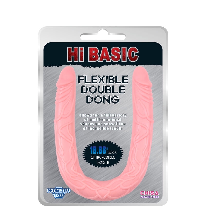 Подвійний фалоімітатор - Hi-Basic Flexible Double Dong Flesh